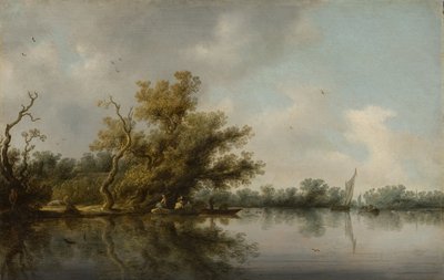 Ribera del río con árboles de Salomon van Ruisdael or Ruysdael